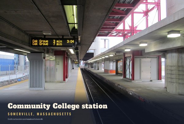 Somerville Community College station Postcard artwork detail