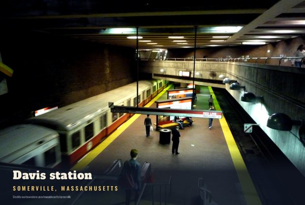 Somerville Davis station Postcard artwork detail