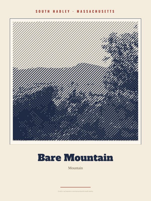 South Hadley Bare Mountain Landmark Print artwork detail