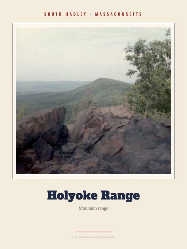 South Hadley Holyoke Range Landmark Print artwork detail