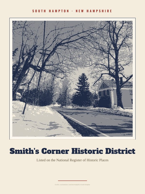South Hampton Smith's Corner Historic District Landmark Print artwork detail
