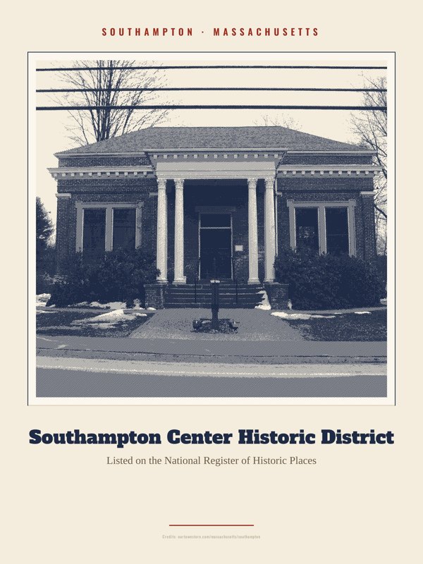 Southampton Southampton Center Historic District Landmark Print artwork detail