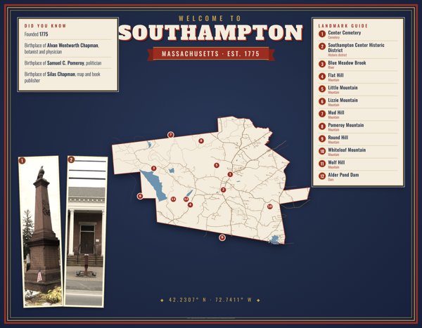 Southampton Map Placemat artwork detail