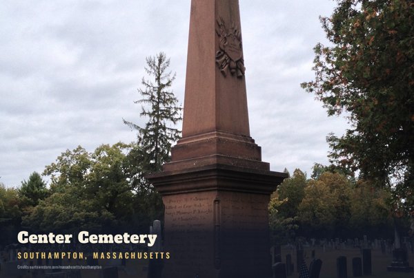 Southampton Center Cemetery Postcard artwork detail