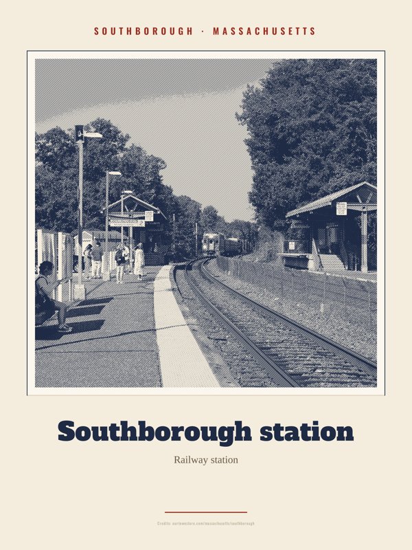 Southborough Southborough station Landmark Print artwork detail