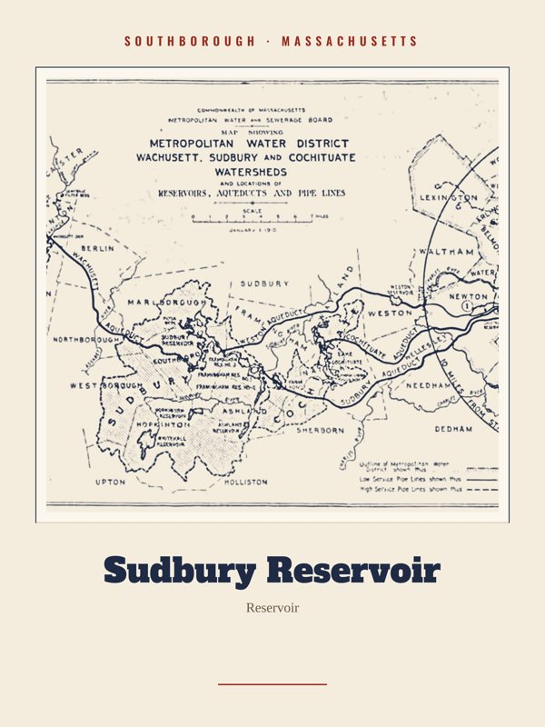 Southborough Sudbury Reservoir Landmark Print artwork detail