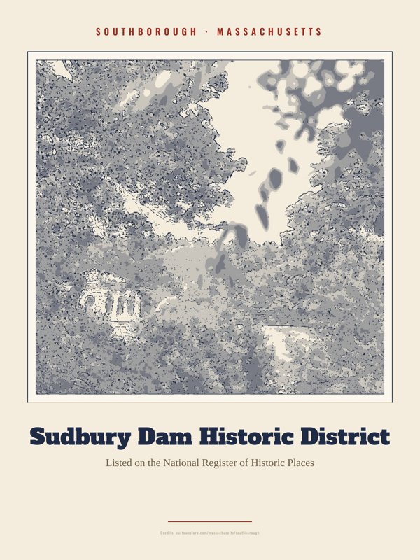 Southborough Sudbury Dam Historic District Landmark Print artwork detail