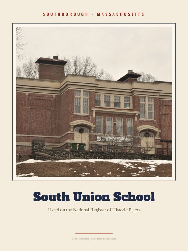 Southborough South Union School Landmark Print artwork detail