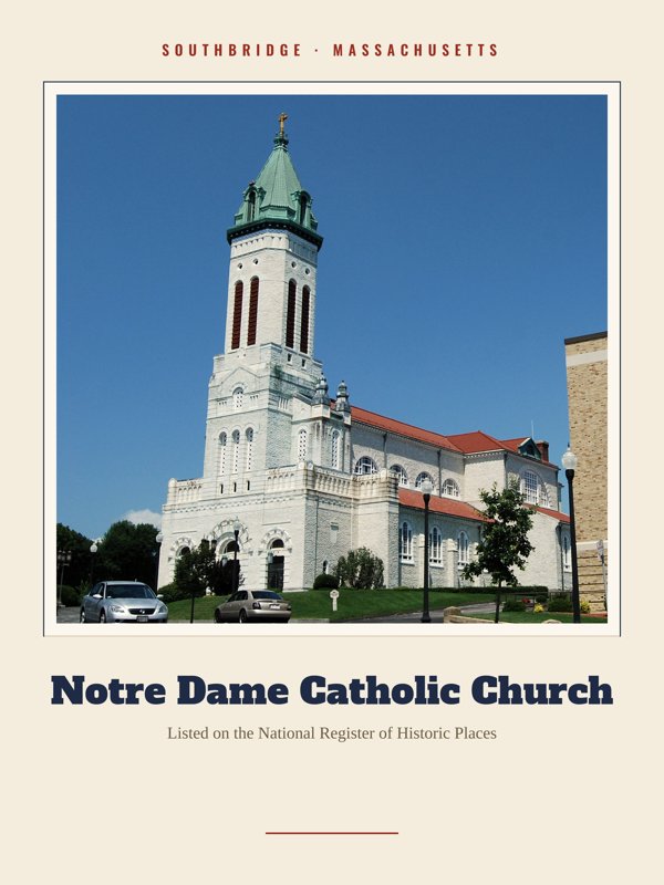 Southbridge Notre Dame Catholic Church Landmark Print artwork detail