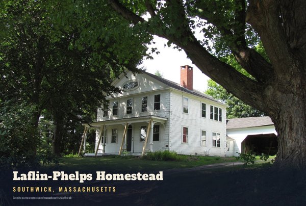 Southwick Laflin-Phelps Homestead Postcard artwork detail