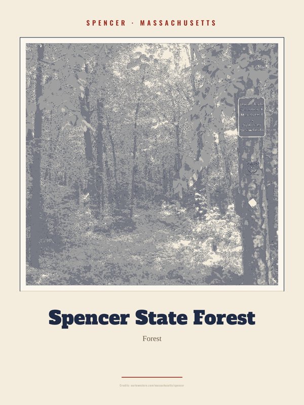 Spencer Spencer State Forest Landmark Print artwork detail