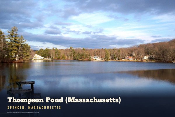 Spencer Thompson Pond (Massachusetts) Postcard artwork detail