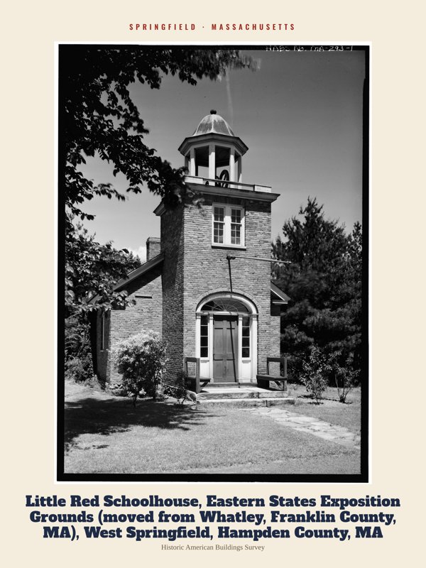 Springfield Little Red Schoolhouse, Eastern States Exposition Grounds (moved from Whatley, Franklin County, MA), West Springfield, Hampden County, MA Archive Print artwork detail