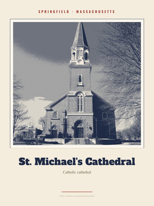 Springfield St. Michael's Cathedral Landmark Print artwork detail