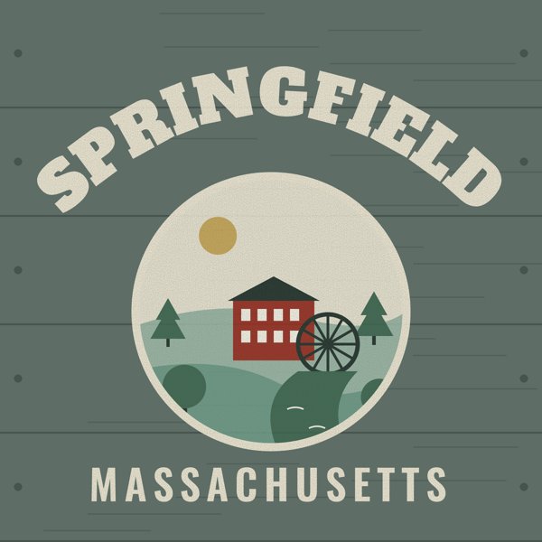 Springfield Hometown Wood Sign artwork detail