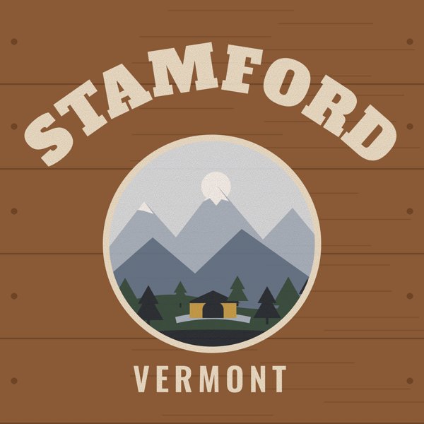 Stamford Hometown Wood Sign artwork detail