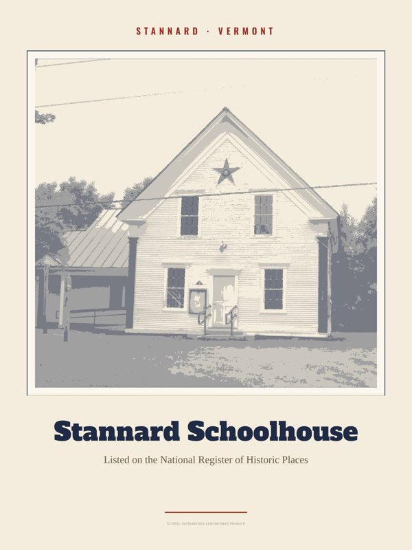 Stannard Stannard Schoolhouse Landmark Print artwork detail