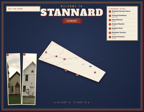 Stannard Map Placemat artwork detail