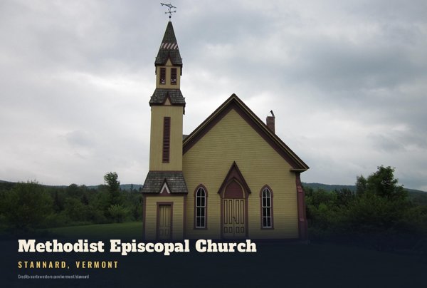 Stannard Methodist Episcopal Church Postcard artwork detail