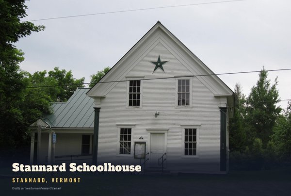Stannard Stannard Schoolhouse Postcard artwork detail