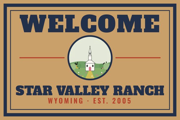 Star Valley Ranch Welcome Doormat artwork detail