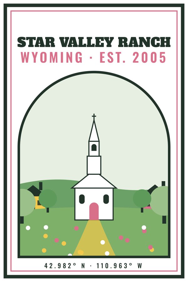 Star Valley Ranch Garden Flag artwork detail