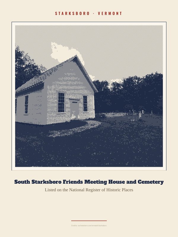Starksboro South Starksboro Friends Meeting House and Cemetery Landmark Print artwork detail