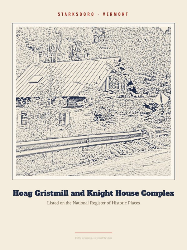 Starksboro Hoag Gristmill and Knight House Complex Landmark Print artwork detail
