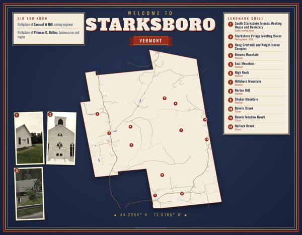 Starksboro Map Placemat artwork detail