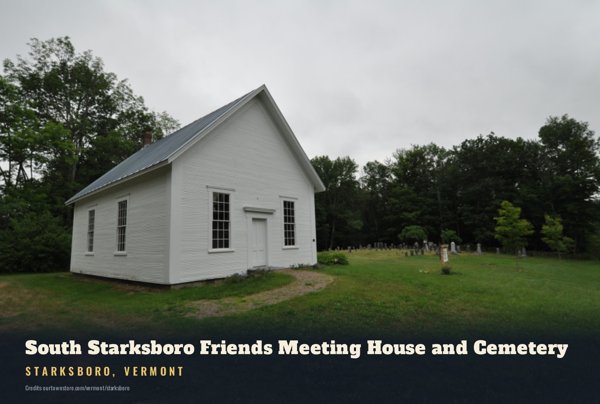 Starksboro South Starksboro Friends Meeting House and Cemetery Postcard artwork detail