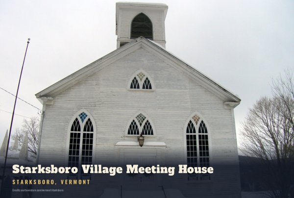 Starksboro Starksboro Village Meeting House Postcard artwork detail