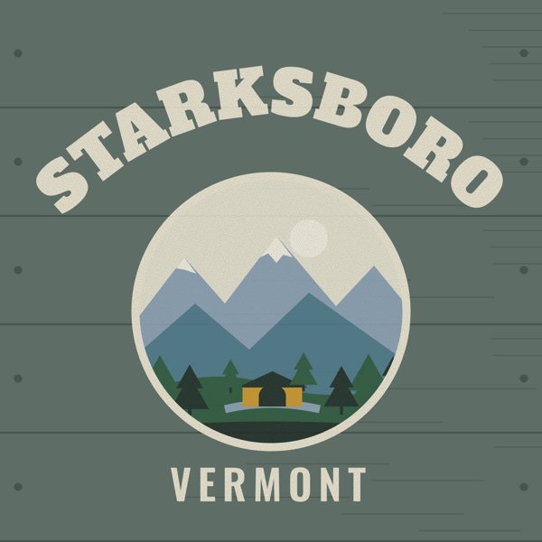 Starksboro Hometown Wood Sign artwork detail