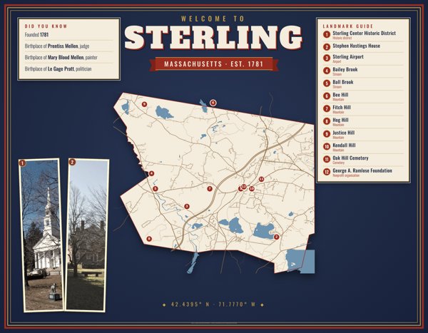 Sterling Map Placemat artwork detail