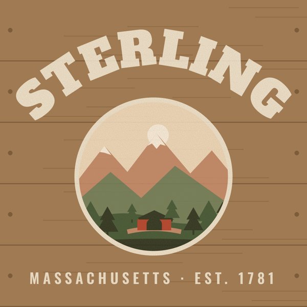 Sterling Hometown Wood Sign artwork detail