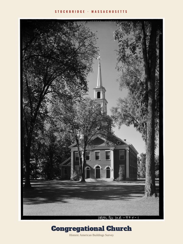 Stockbridge Congregational Church Archive Print artwork detail