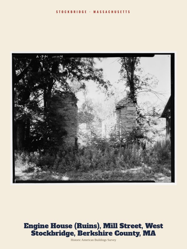 Stockbridge Engine House (Ruins), Mill Street, West Stockbridge, Berkshire County, MA Archive Print artwork detail