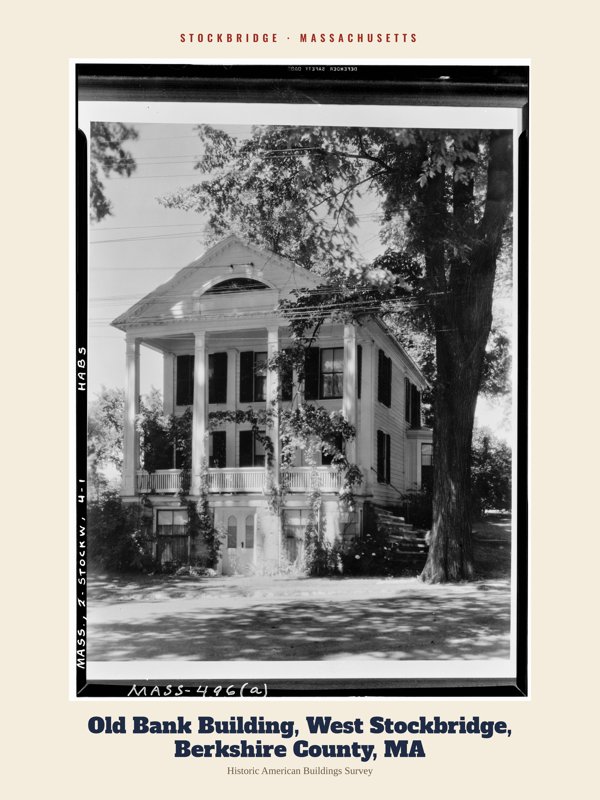 Stockbridge Old Bank Building, West Stockbridge, Berkshire County, MA Archive Print artwork detail