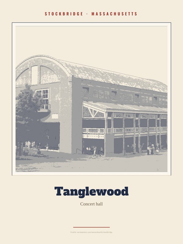 Stockbridge Tanglewood Landmark Print artwork detail