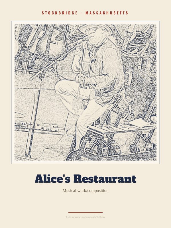Stockbridge Alice's Restaurant Landmark Print artwork detail