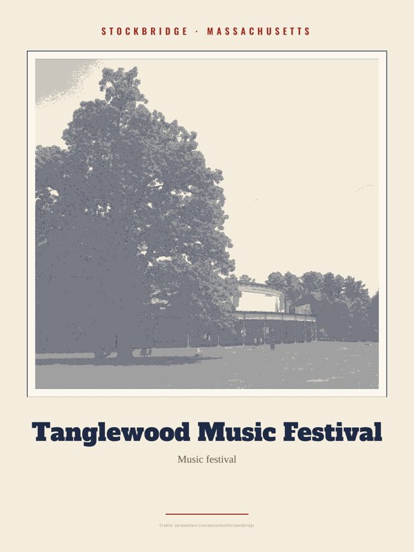 Stockbridge Tanglewood Music Festival Landmark Print artwork detail