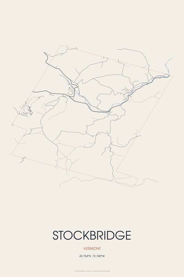 Stockbridge Street Map Poster · Linen artwork detail