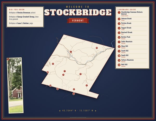 Stockbridge Map Placemat artwork detail