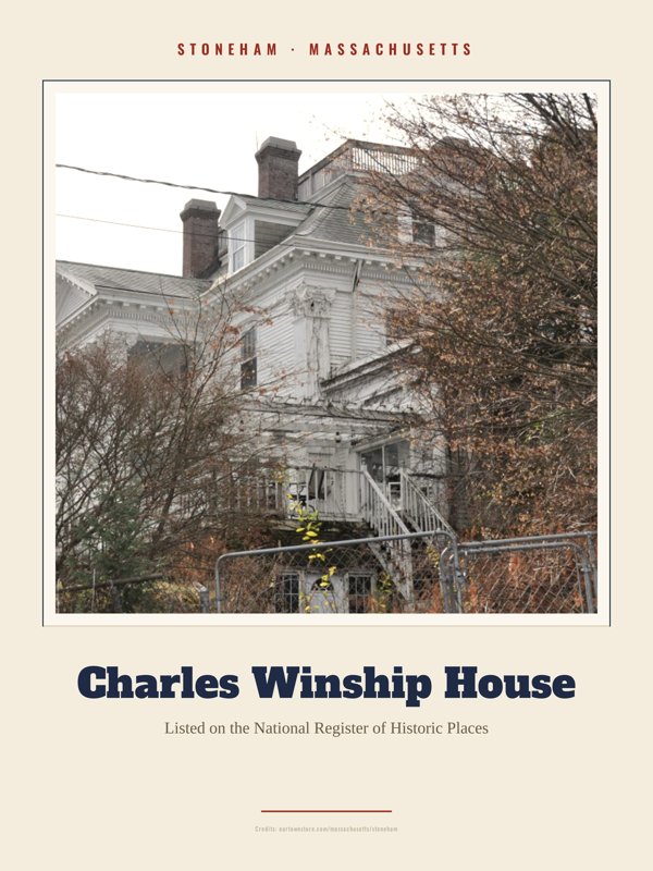 Stoneham Charles Winship House Landmark Print artwork detail