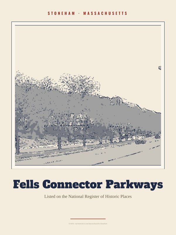 Stoneham Fells Connector Parkways Landmark Print artwork detail