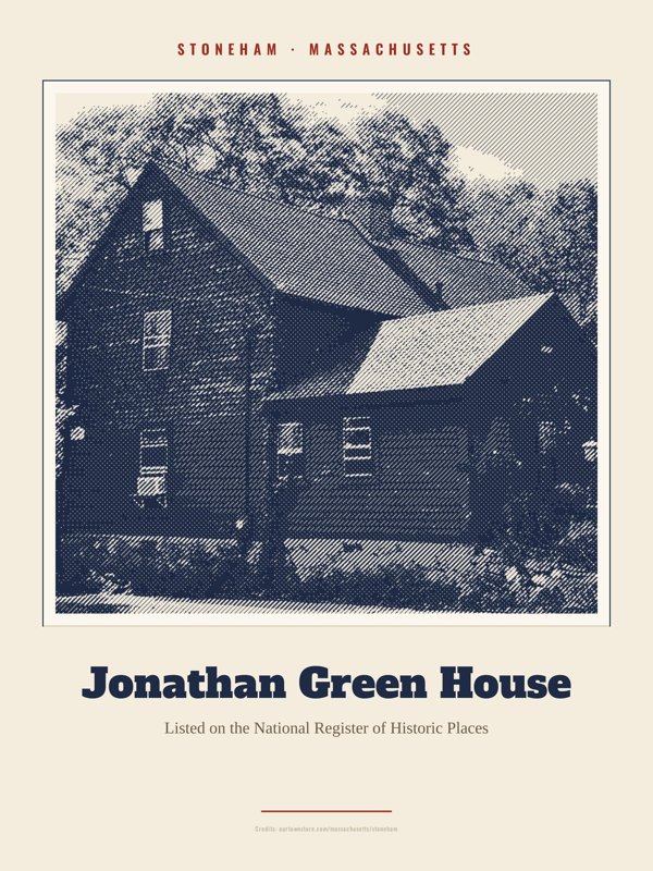Stoneham Jonathan Green House Landmark Print artwork detail