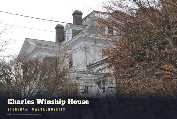 Stoneham Charles Winship House Postcard artwork detail