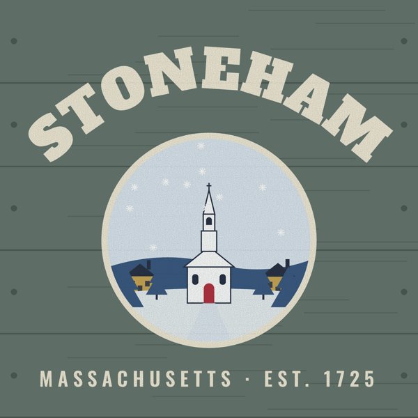 Stoneham Hometown Wood Sign artwork detail