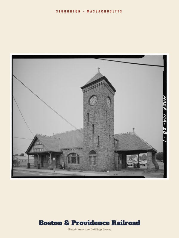 Stoughton Boston & Providence Railroad Archive Print artwork detail