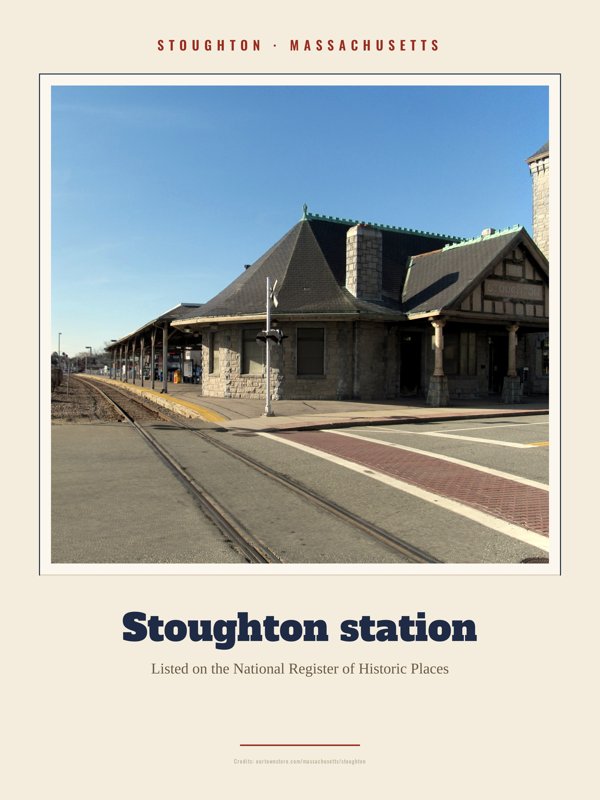 Stoughton Stoughton station Landmark Print artwork detail