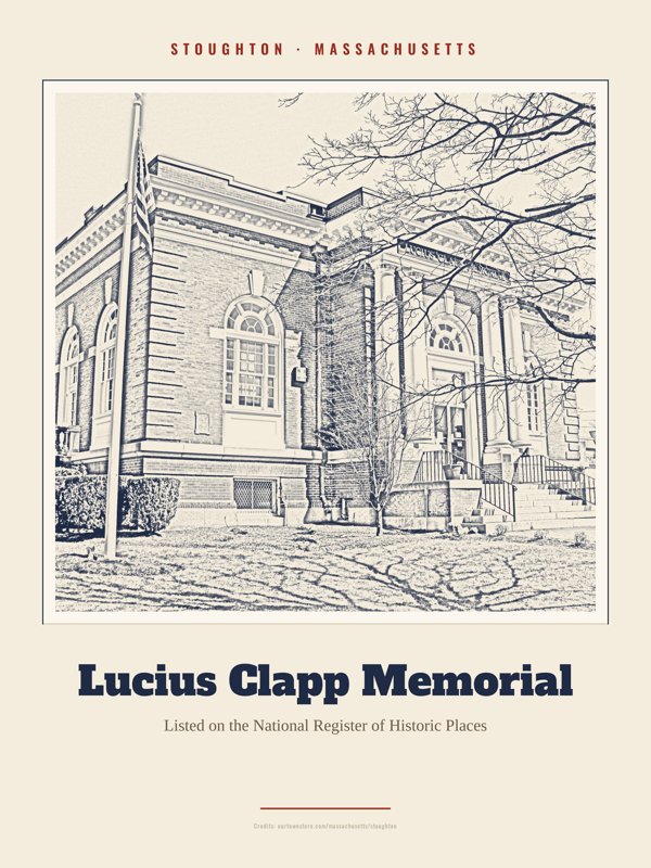 Stoughton Lucius Clapp Memorial Landmark Print artwork detail